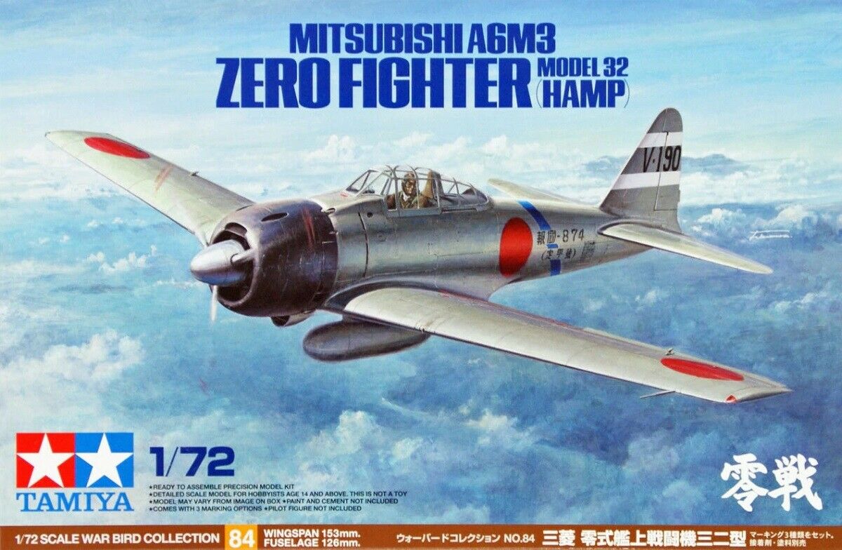 60784  авиация  Mitsubishi A6M3 Zero Fighter Model 32 (Hamp)  (1:72)