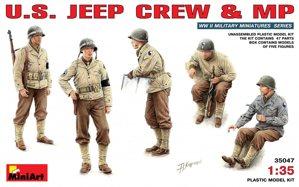 35047  фигуры  U.S. JEEP CREW & MP  (1:35)