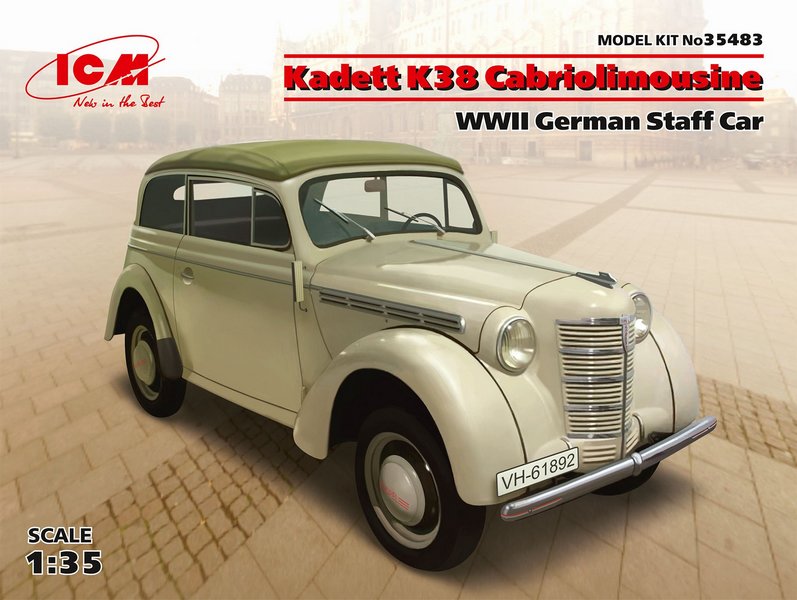 35483  автомобили и мотоциклы  Kadett K38 Cabriolimousine, WWII German Staff Car  (1:35)