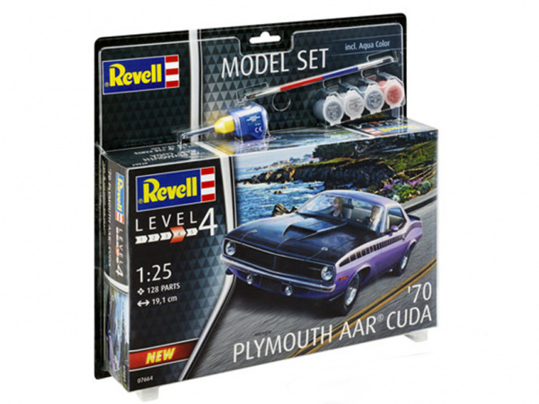67664  автомобили и мотоциклы  70 Plymouth Aar Cuda MODEL SET  (1:25)