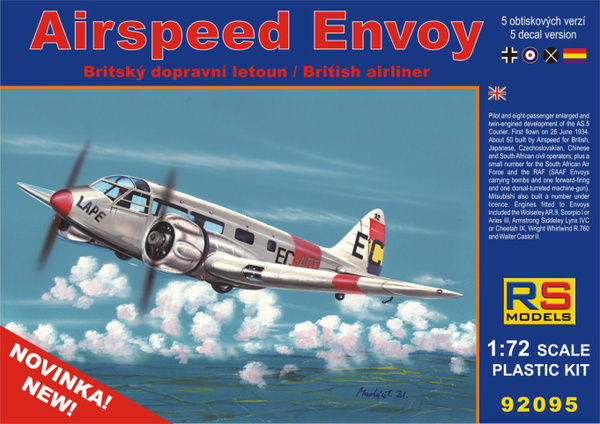 92095  авиация  Airspeed Envoy British airliner  (1:72)