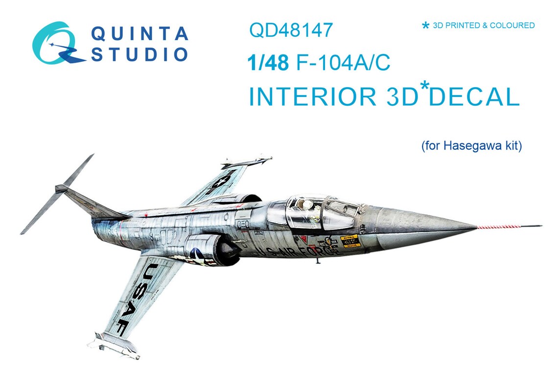 QD48147  декали  3D Декаль интерьера кабины F-104A/C (Hasegawa)  (1:48)