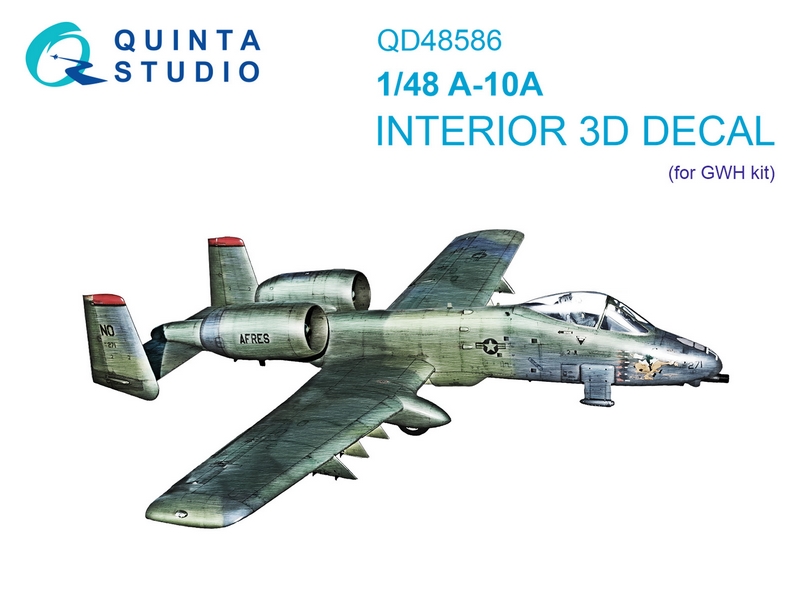 QD48586  декали  3D Декаль интерьера кабины A-10A Warthog (GWH)  (1:48)