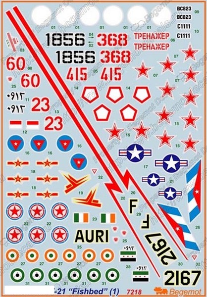 72018  декали  М-21 часть-1  (1:72)