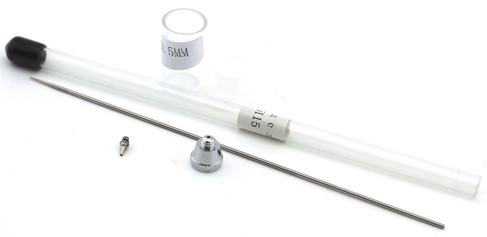 5534  аэрография  Набор для аэрографов с резьбовым соплом, 0,5 мм (игла высокопрочная, сопло, диффуз