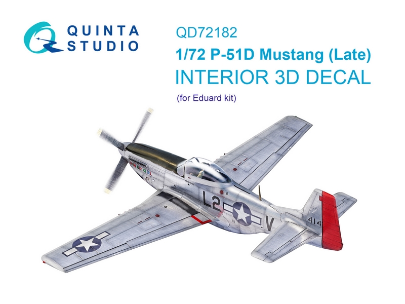 QD72182  декали  3D Декаль интерьера для P-51D Mustang Late (Eduard)  (1:72)