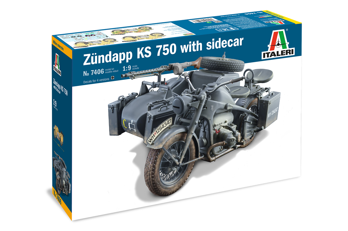 7406  техника и вооружение  ZUNDAPP KS 750 with Sidecar  (1:9)