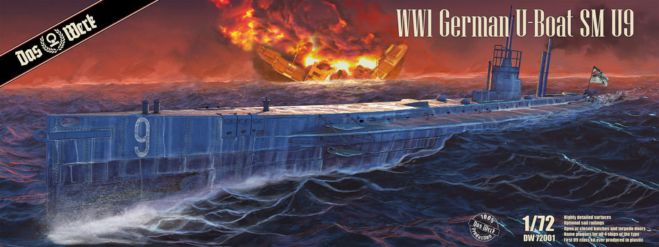DW72001  флот  WWI German U-Boat SM U9  (1:72)