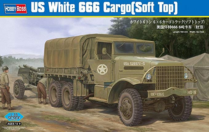 83802  техника и вооружение  US White 666 Cargo (Soft Top)  (1:35)