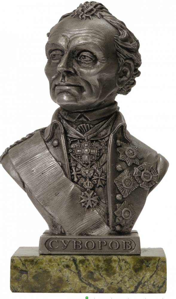 BustMet1/10-04  миниатюра  Бюст  Суворов А.В. (плюс коробка)  (1:10)