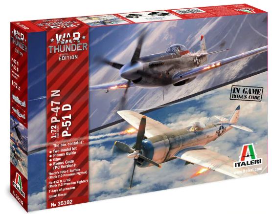 35102  авиация  WAR THUNDER - P-47 N & P-51 D  (1:72)