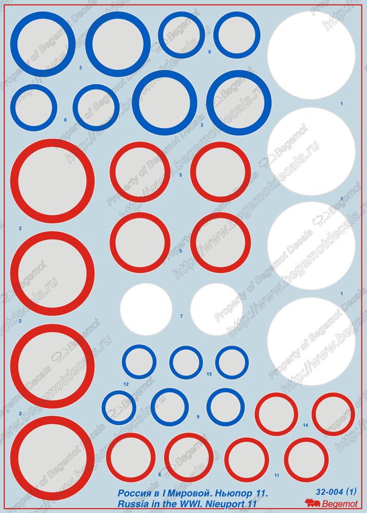 32004  декали  Ньюпор-11 в ПМВ  (1:32)