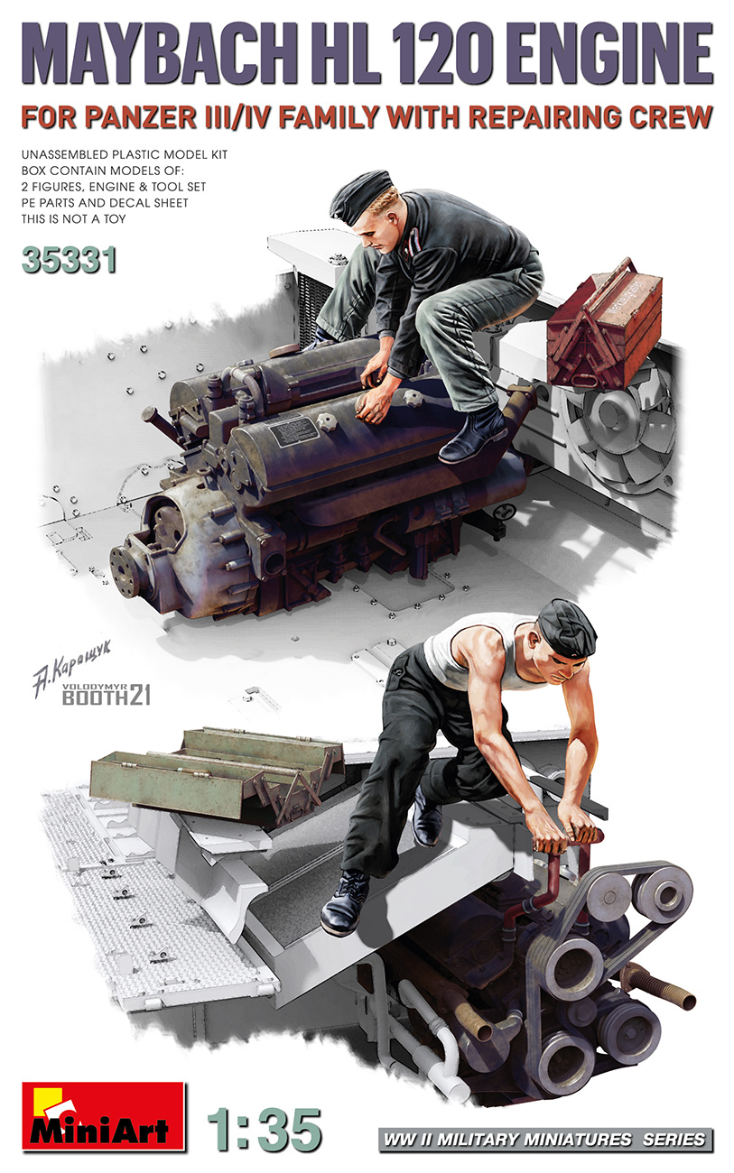 35331  фигуры  MAYBACH HL 120 ENGINE FOR PANZER III/IV FAMILY WITH REPAIR CREW  (1:35)