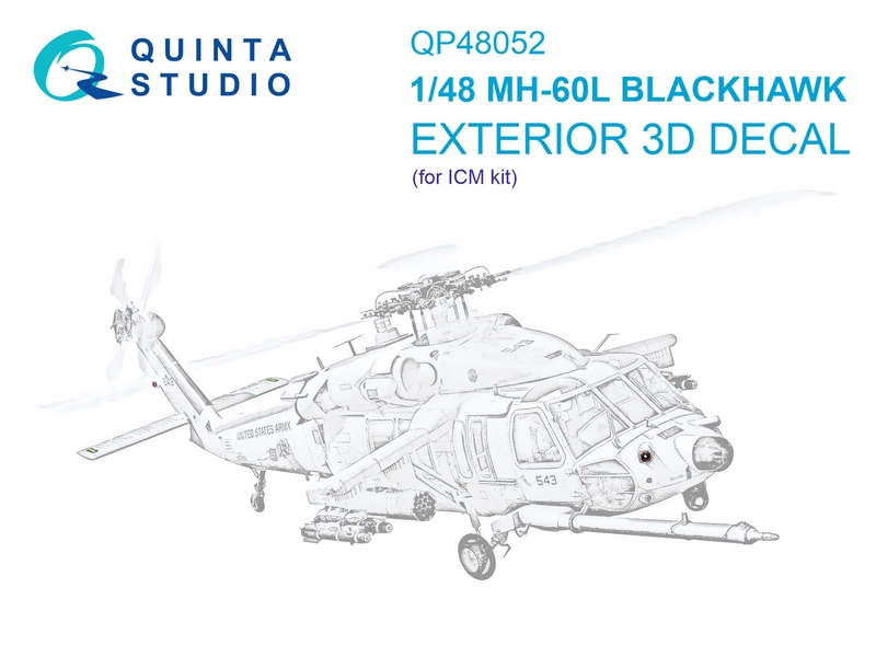 QP48052  декали  Элементы экстерьера для MH-60L (ICM)  (1:48)