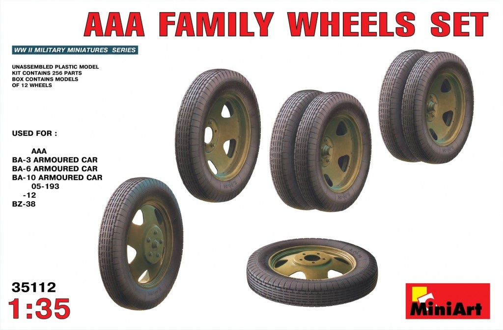 35112  дополнения из пластика  AAA FAMILY WHEELS SET  (1:35)