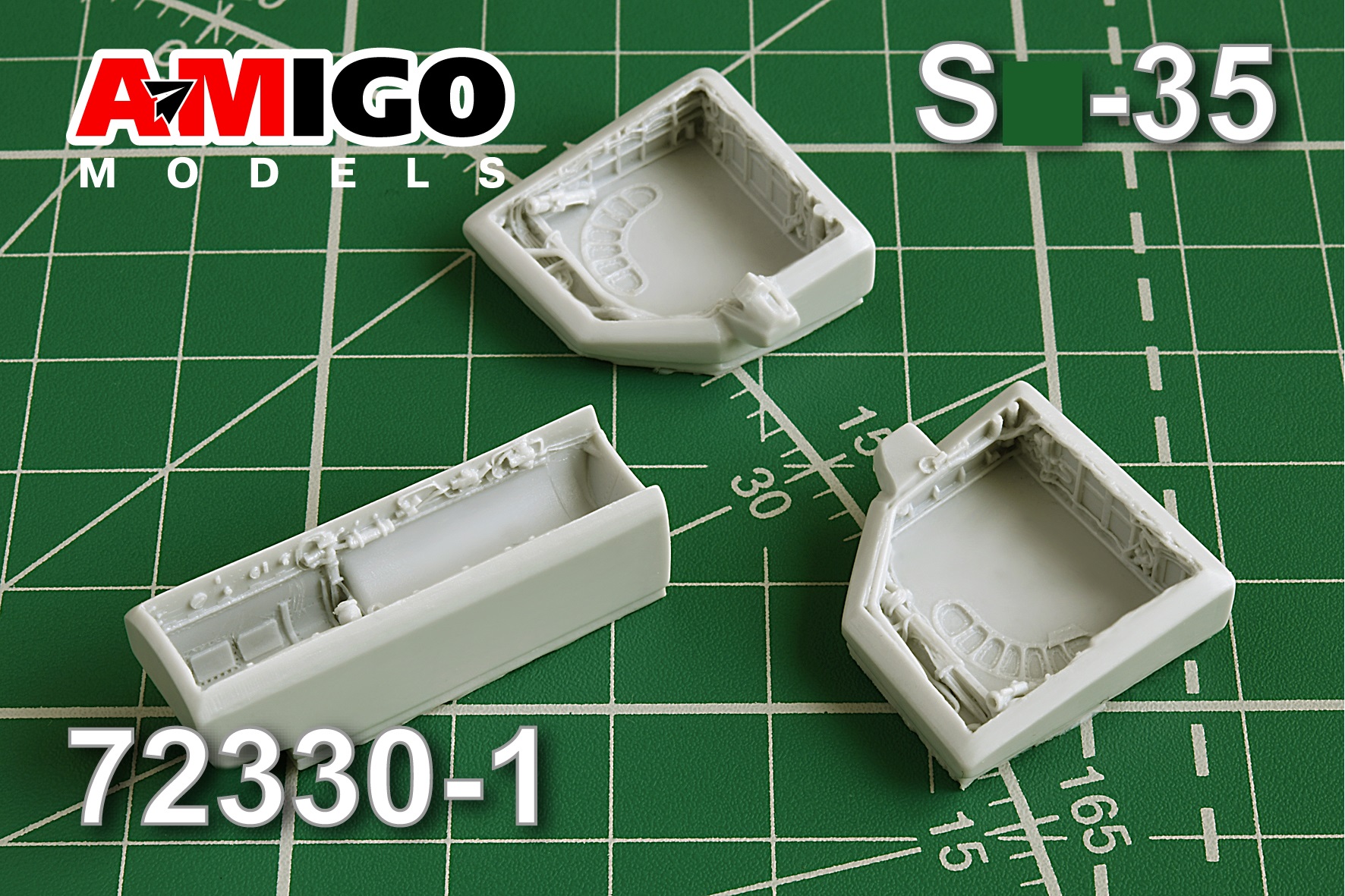 AMG 72330-1  дополнения из смолы  Ниши шасси С-35С (Hasegawa)  (1:72)