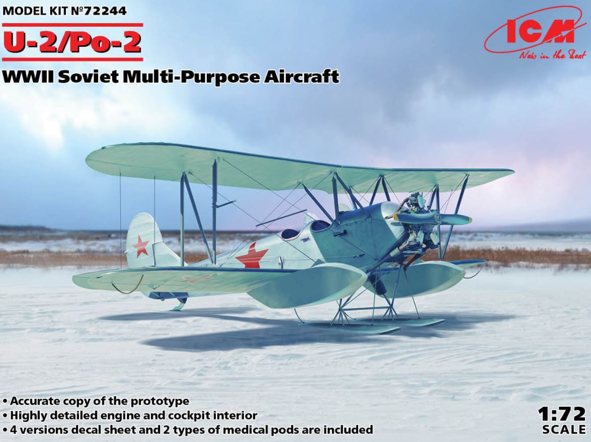 72244  авиация  U-2/Po-2, WWII Soviet Multi-Purpose Aircraft  (1:72)