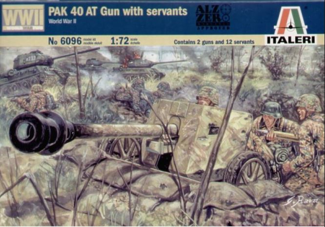 6096  техника и вооружение  WWII  PAK40 AT Gun with servants  (1:72)