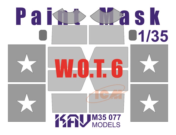 KAV M35 077  Маски окрасочные  Окрасочная маска на остекление W.O.T. 6 (ICM)  (1:35)