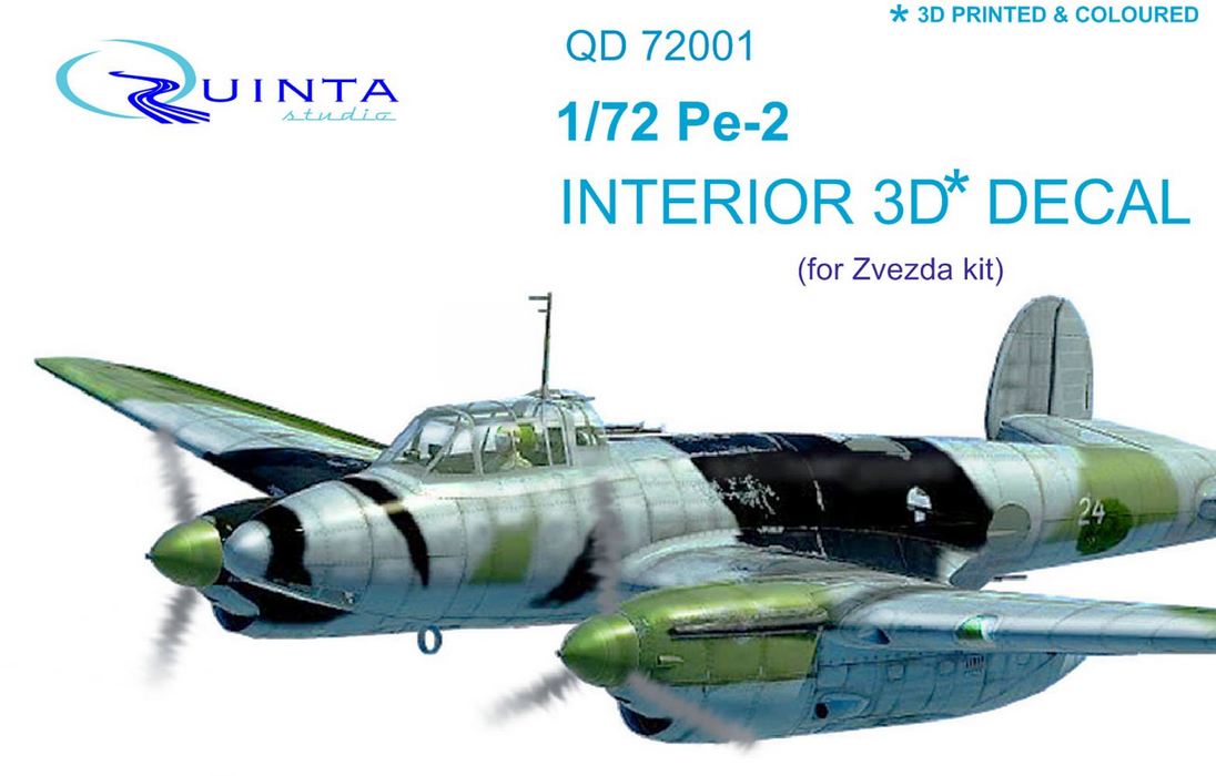 QD72001  декали  3D Декаль интерьера кабины ПЕ-2 (Звезда)  (1:72)