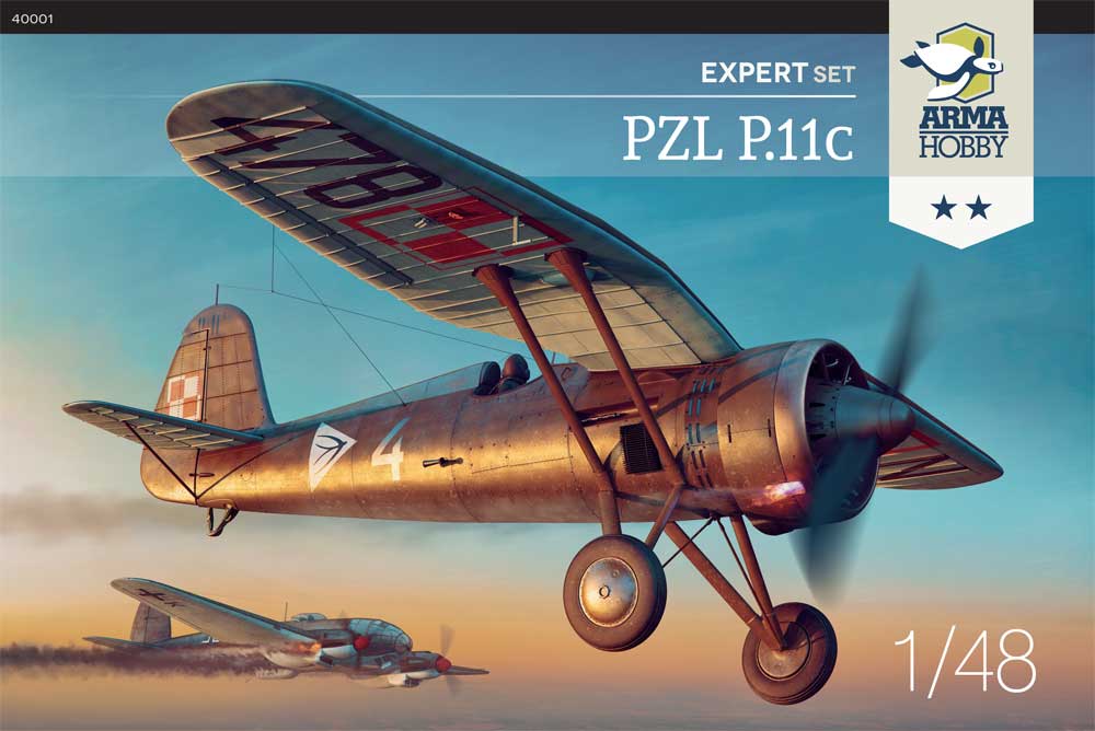 40001  авиация  PZL P.11c Expert Set  (1:48)