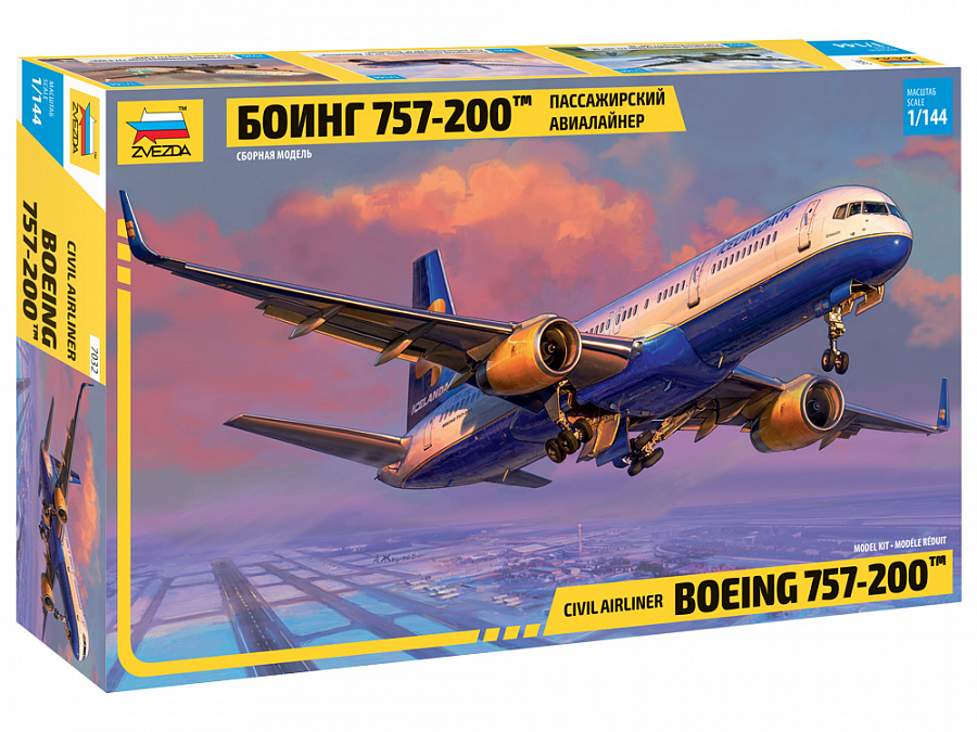7032  авиация  Пассажирский авиалайнер Боинг 757-200  (1:144)
