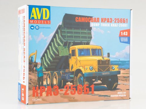 1342AVD  автомобили и мотоциклы  Самосвал КРАЗ-256Б1  (1:43)