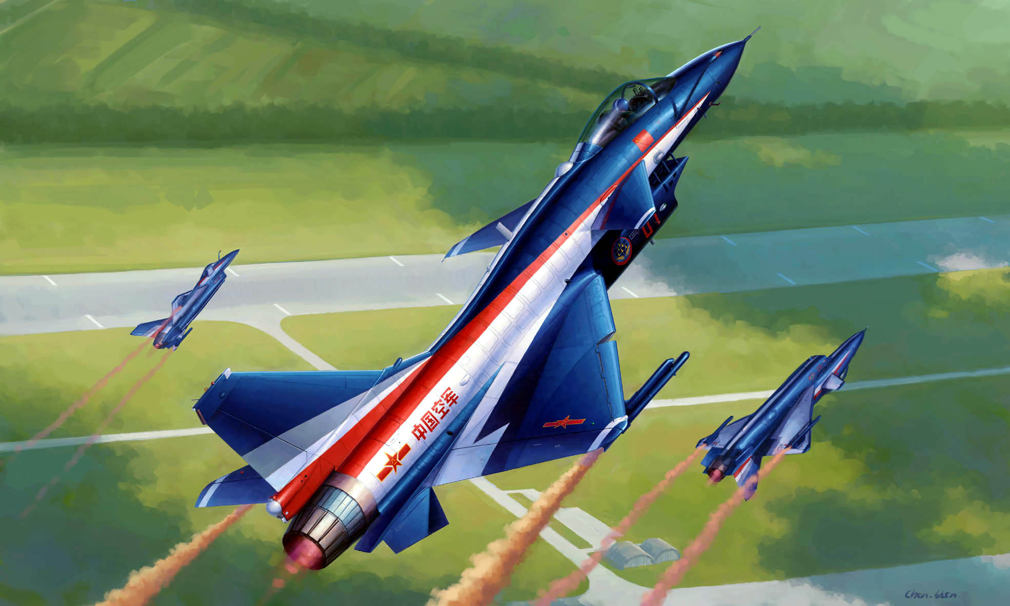 02857  авиация  J-10AY пилотажная группа Ba Yi (1:48)