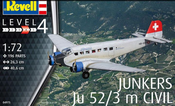04975  авиация  Junkers Ju 52/3 m Civil  (1:72)