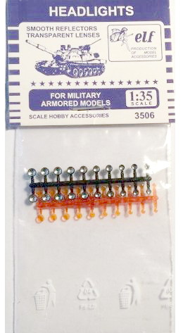 3506  дополнения из пластика  Smooth Reflectors Transparent Lenses. Orange 20 шт.  (1:35)