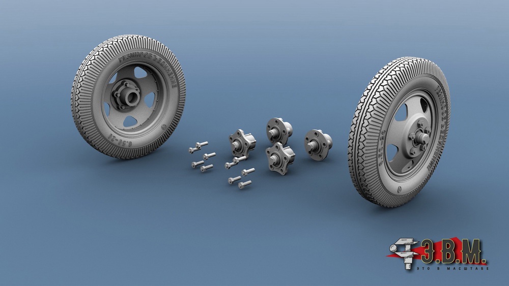 RS35070  дополнения из смолы  Колеса "Резинообъединение" для пушек, арт.передков  (1:35)