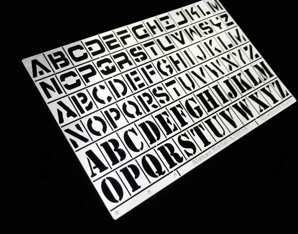 AJ0046  инструменты для работы с краской  A-Z stencil for Gundam set B