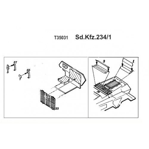 T35031  фототравление Набор   для Sd.Kfz.234/1 (1:35)