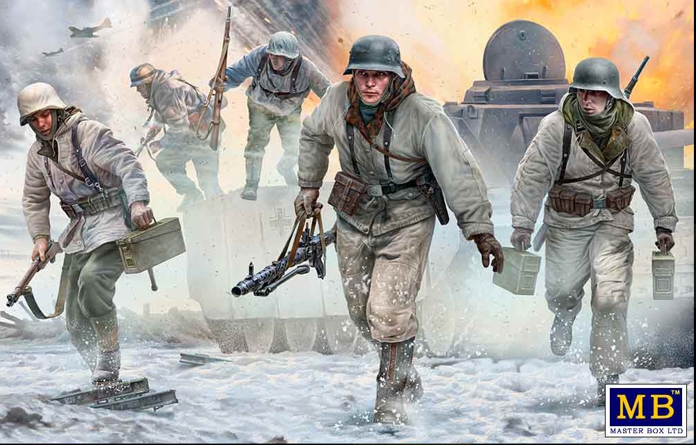 MB35220  фигуры  German Machine Gun Team. Autumn-Winter 1944. WWII era.  (1:35)