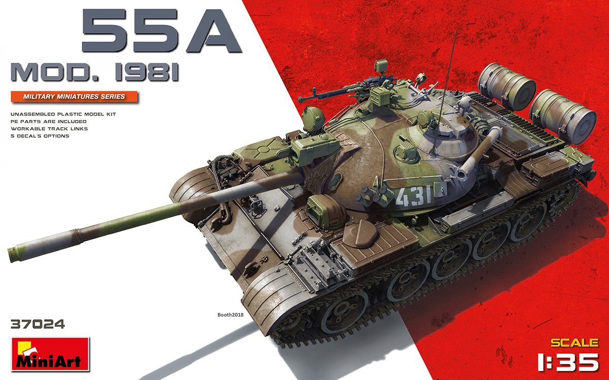 37024  техника и вооружение  Танк-55A MOD.1981  (1:35)