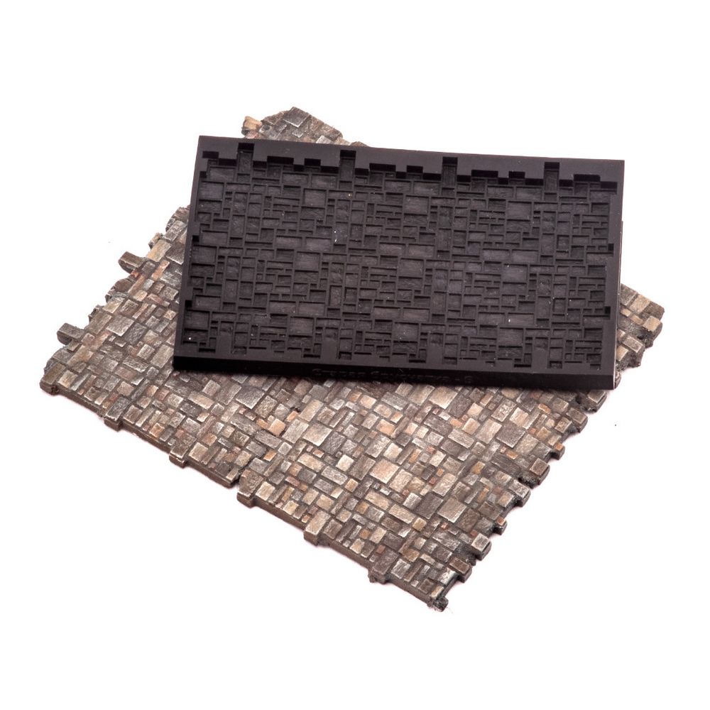 T-129  материалы для диорам  Молд Брусчатка плитка, размер S  (1:48)