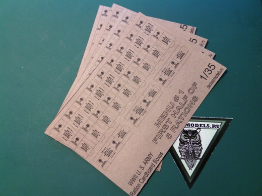 DMS-06029  дополнения из бумаги  MENU #1 FIRST HALF OF 5 RATIONS  (1:35)