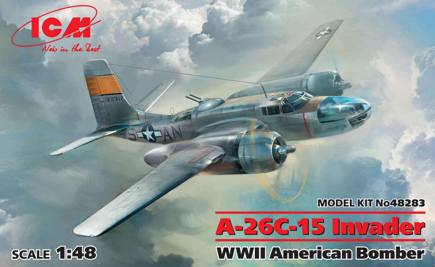 48283  авиация  A-26С-15 Invader, WWII American Bomber  (1:48)