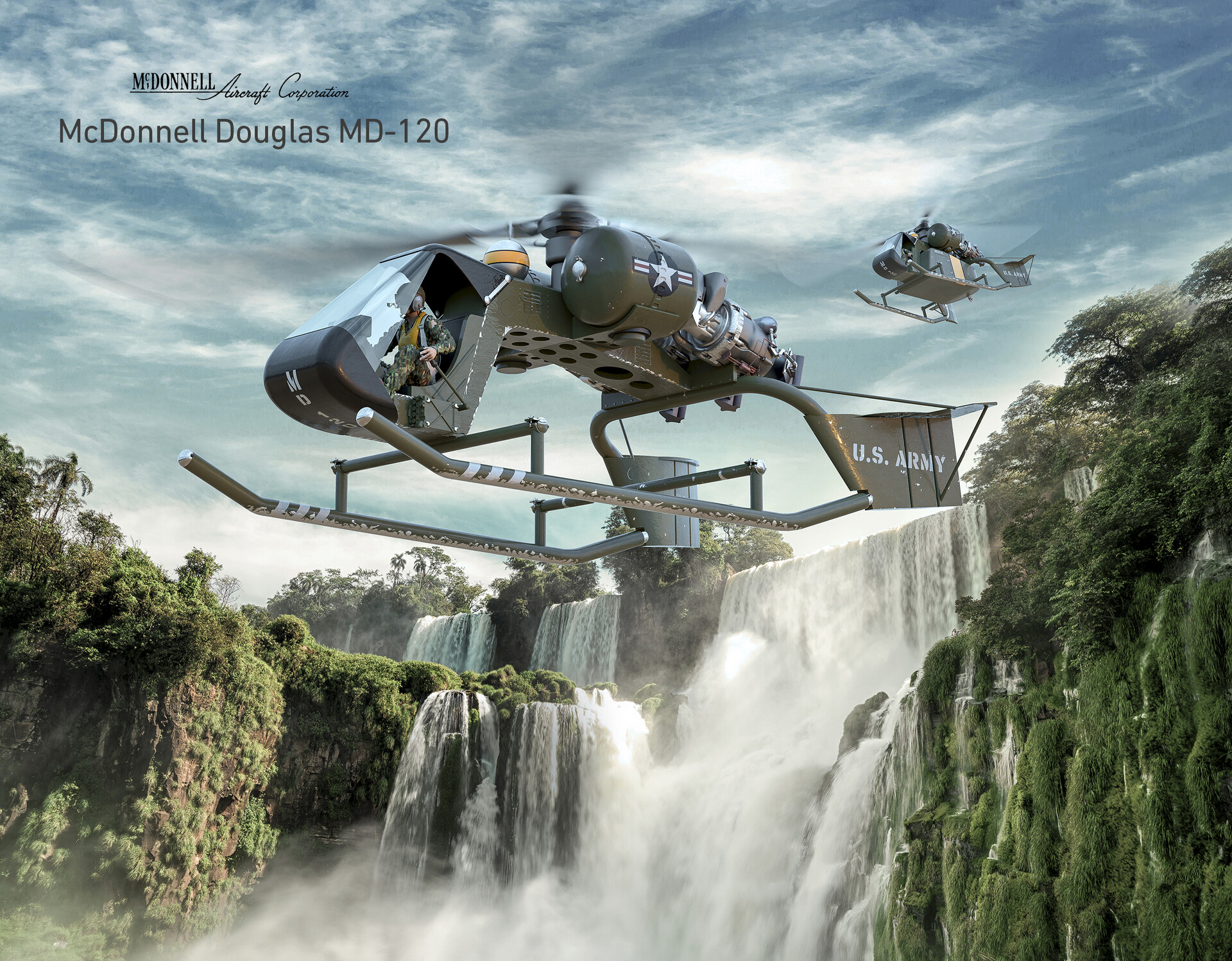 48015  авиация  McDonnell Douglas MD-120 Flying Crane  (1:48)