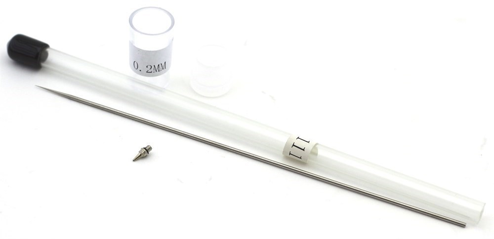5531  аэрография  Набор для аэрографов с резьбовым соплом, 0,2 мм (игла высокопрочная, сопло)