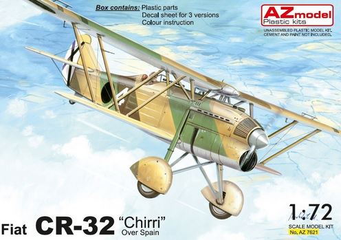 AZ7621  авиация  Fiat CR-32 "Chirri" Over Spain  (1:72)