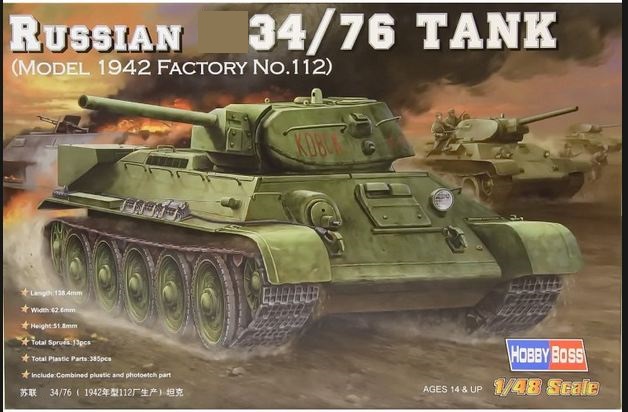 84806  техника и вооружение   Russian Танк-34/76 (model 1942 Factory No.112)  (1:48)