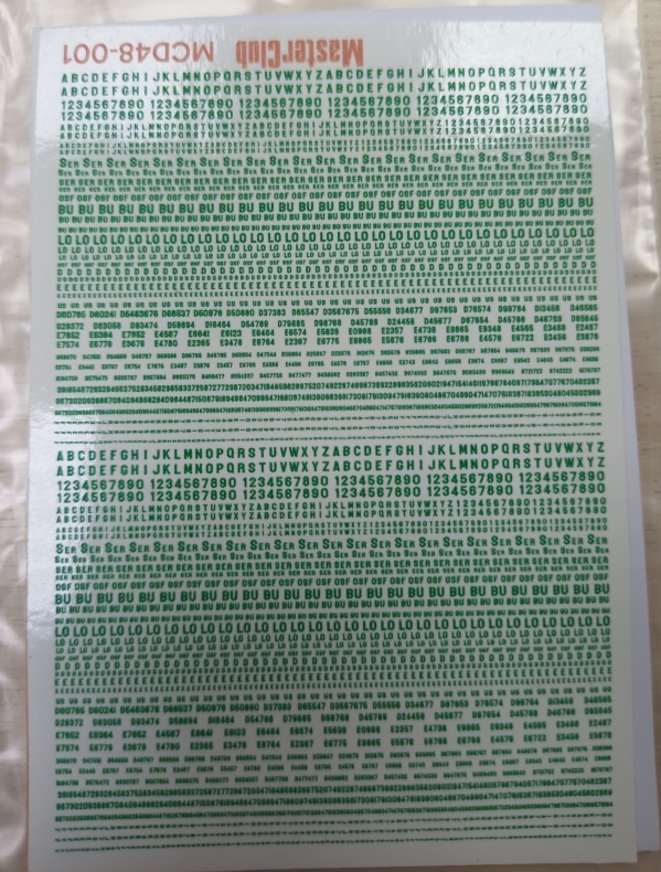 MCD48-001  декали  3D Decal casting serial numbers  (1:48)