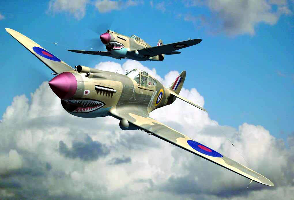 02807  авиация  Curtiss P-40B Warhawk (Tomahawk IIA)  (1:48)