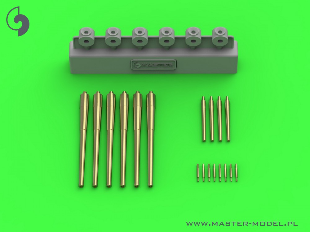 SM-350-108  металлические стволы  HMS Exeter 1939г. 8" 6шт., 4" 4шт., Vickers 0,5"  8шт.  (1:350)