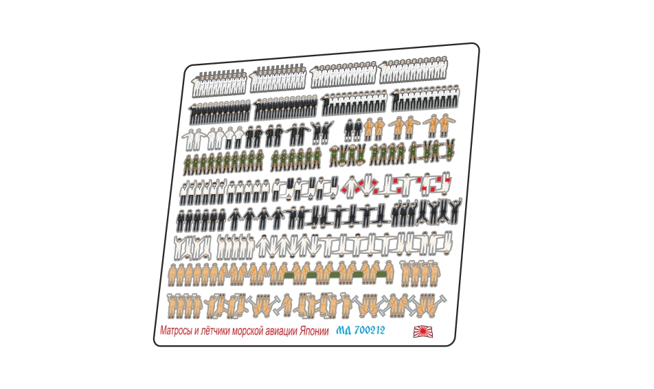 МД 700212  фототравление  Матросы и лётчики морской авиации Японии  (1:700)