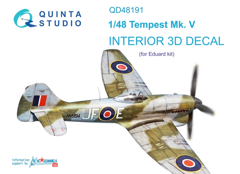 QD48191  декали  3D Декаль интерьера кабины  Tempest Mk.V (Eduard)  (1:48)