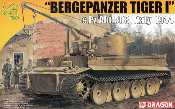 7210  техника и вооружение  Bergepanzer Tiger I w/Zimmerit s.Pz.Abt. 508 Italy 1944  (1:72)