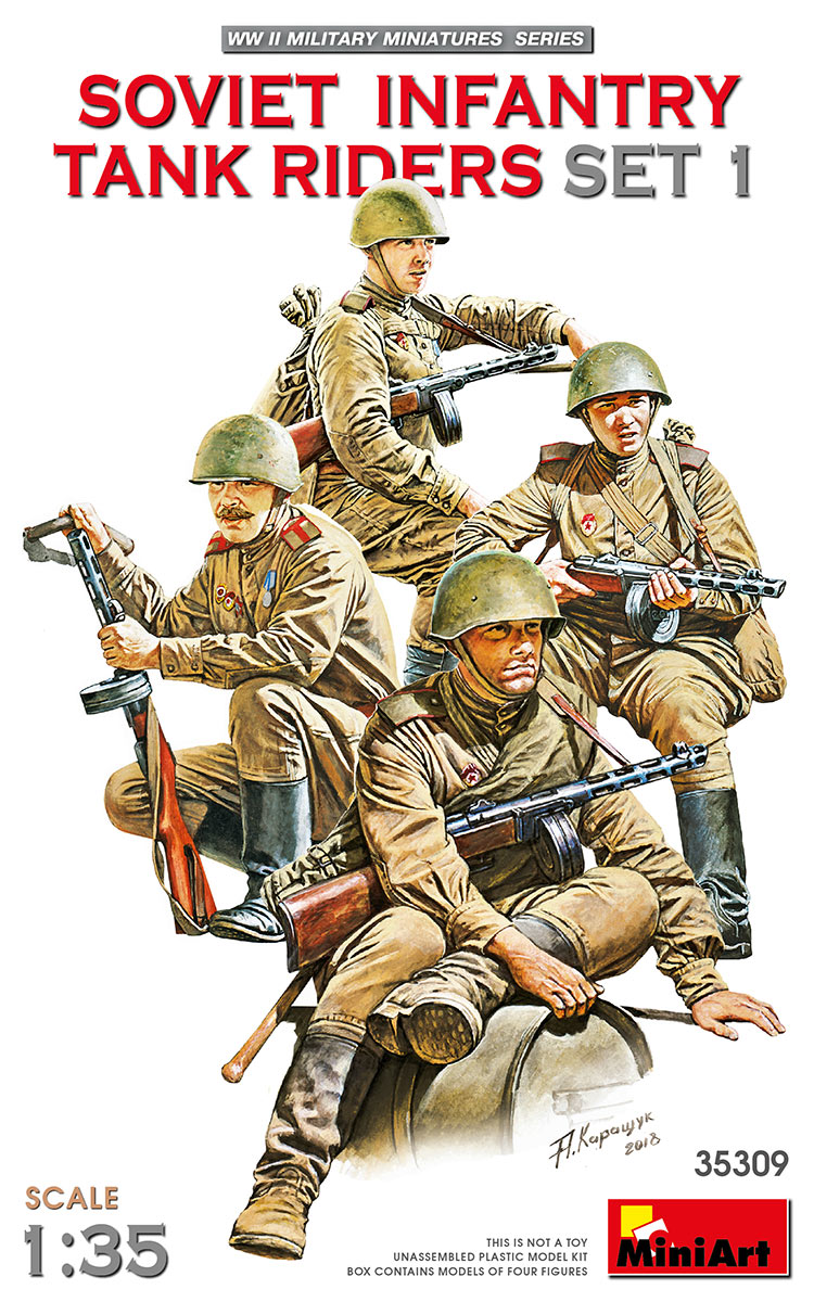 35309  фигуры  SOVIET INFANTRY TANK RIDERS SET 1  (1:35)