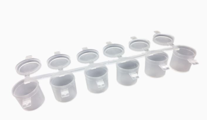 1572  инструменты для работы с краской  Баночка для хранения и колеровки краски, 3 мл,набор 6 шт.